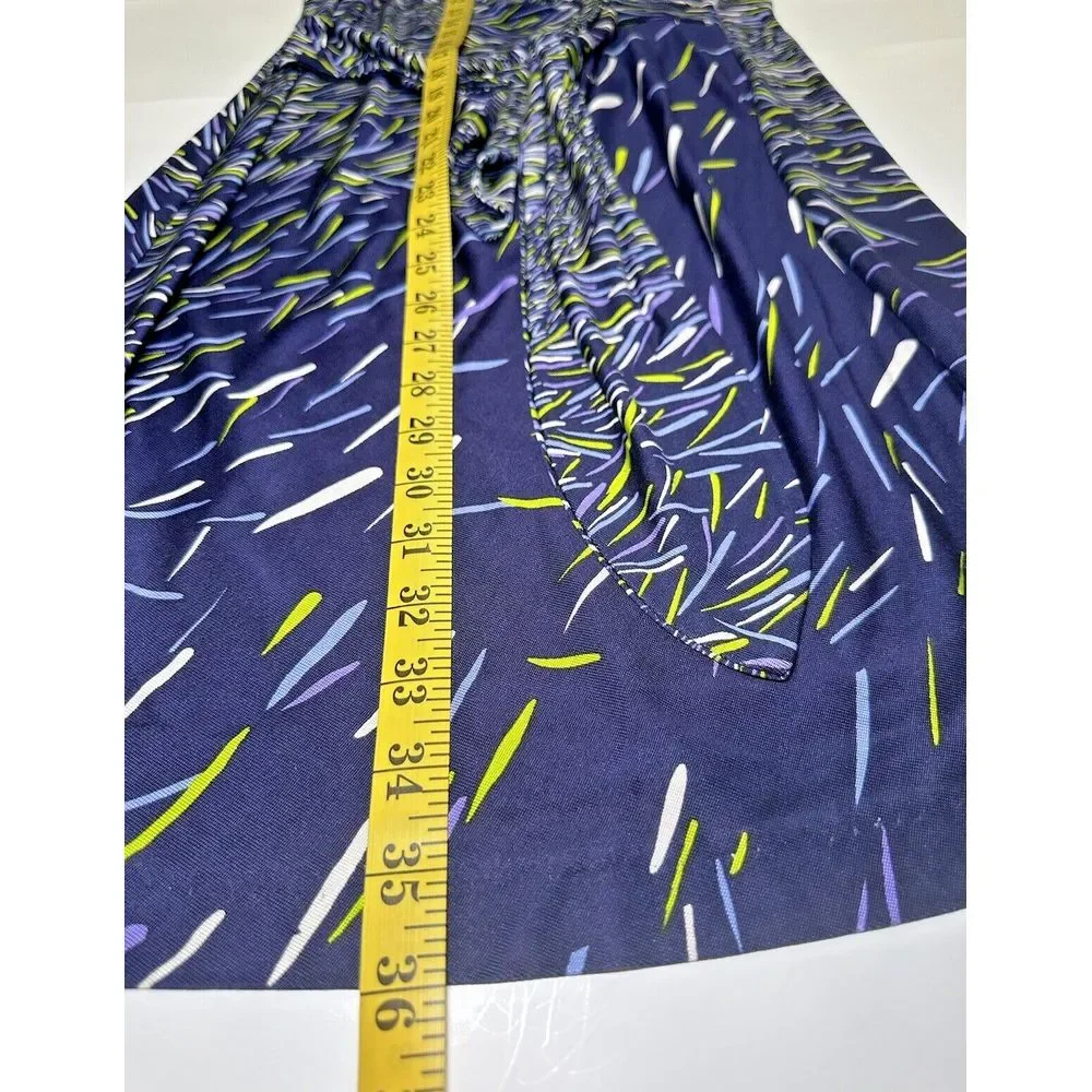 Diane von Furstenberg for Neiman Marcus‎ 100% Silk Dress Size 4 Navy Multicolor - Picture 4 of 9